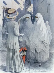 Eine europäische Frau in Algerien, 1910